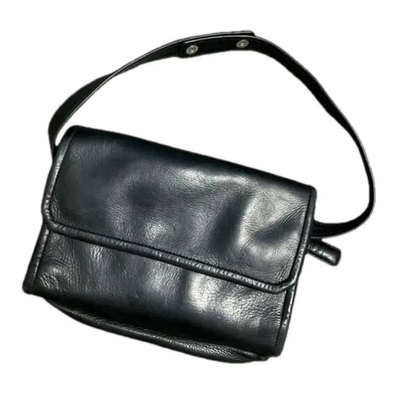 Vintage Leather Clutch Soft Supple Rain Guarded Black - Picture 14 of 15